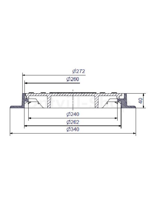 Tisztító fedlap 250mm C250, aknafedlap