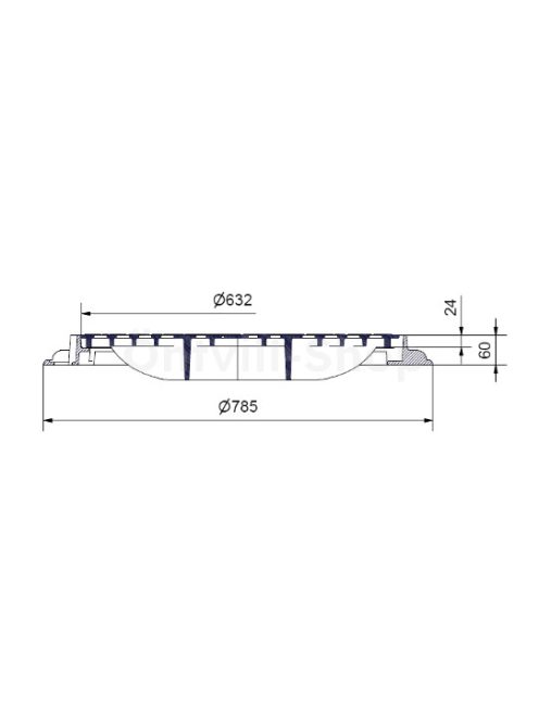 Fedlap 600mm C250 rácsos, aknafedlap